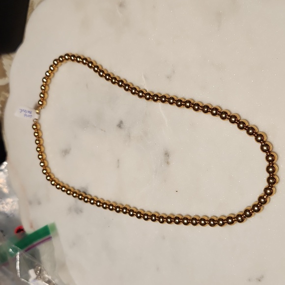 Monet Gold Tone 8mm Beaded Vintage Necklace Statement Jewelry Women Accessory - Picture 11 of 11